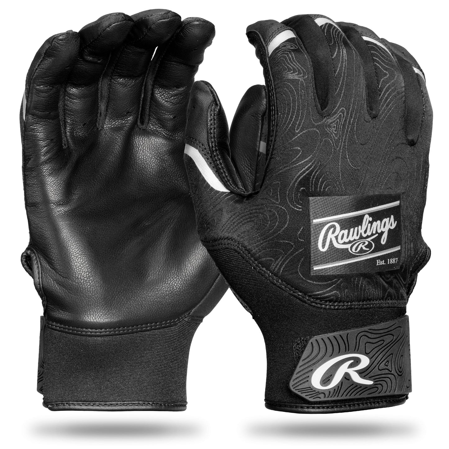 Rawlings (CL25YBG) Batting Gloves (pair) - BLACK -  YOUTH SIZE