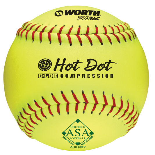 Worth Hot Dot (AHD12SY) ASA Approved Synthetic 12" Softball